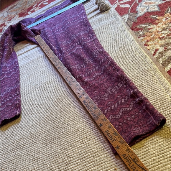 Kuhl leggings long janes merino wool poly warm base layer purple pattern women L - Picture 8 of 16